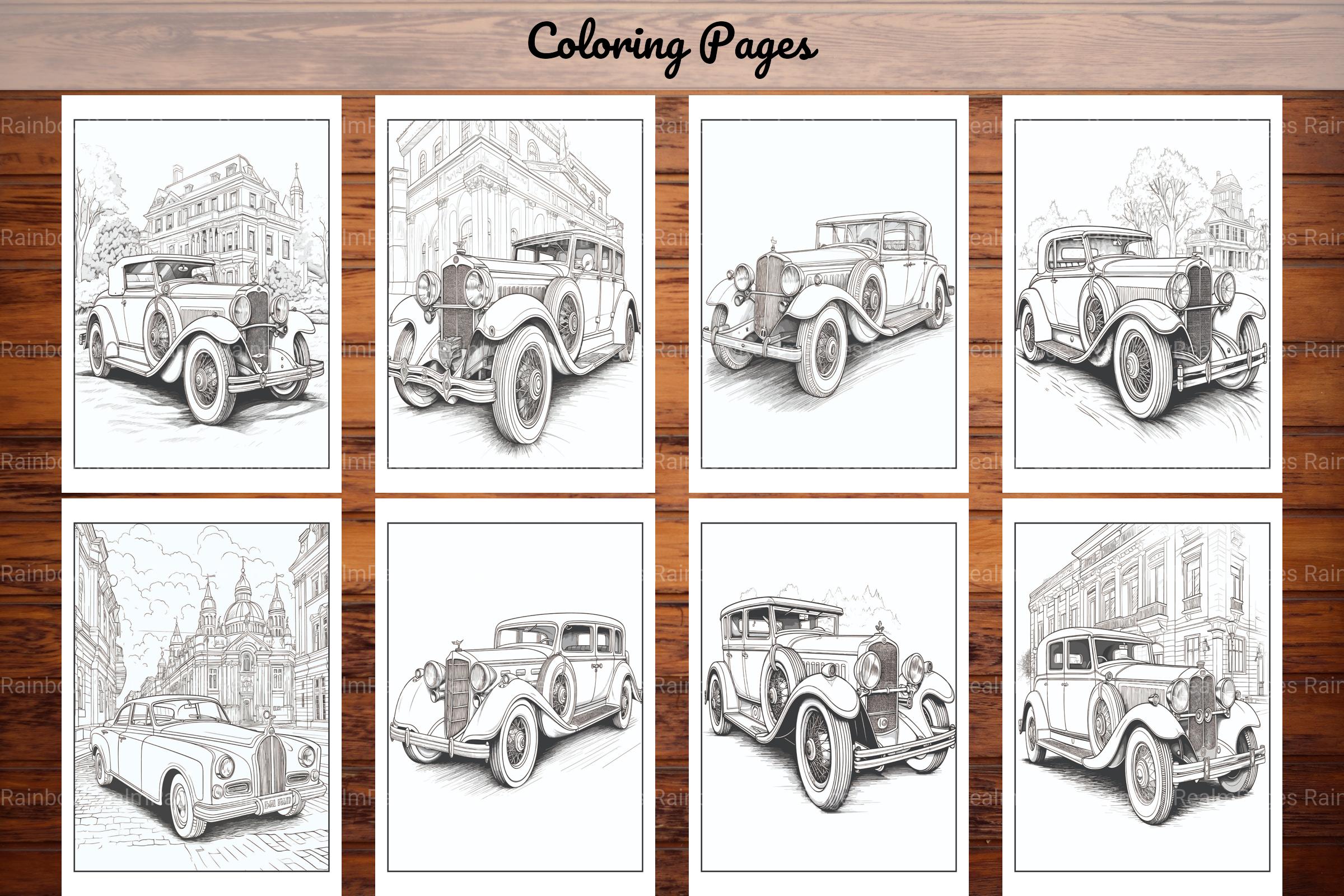 Classic Cars Coloring Book - CraftNest - Digital Crafting and Art