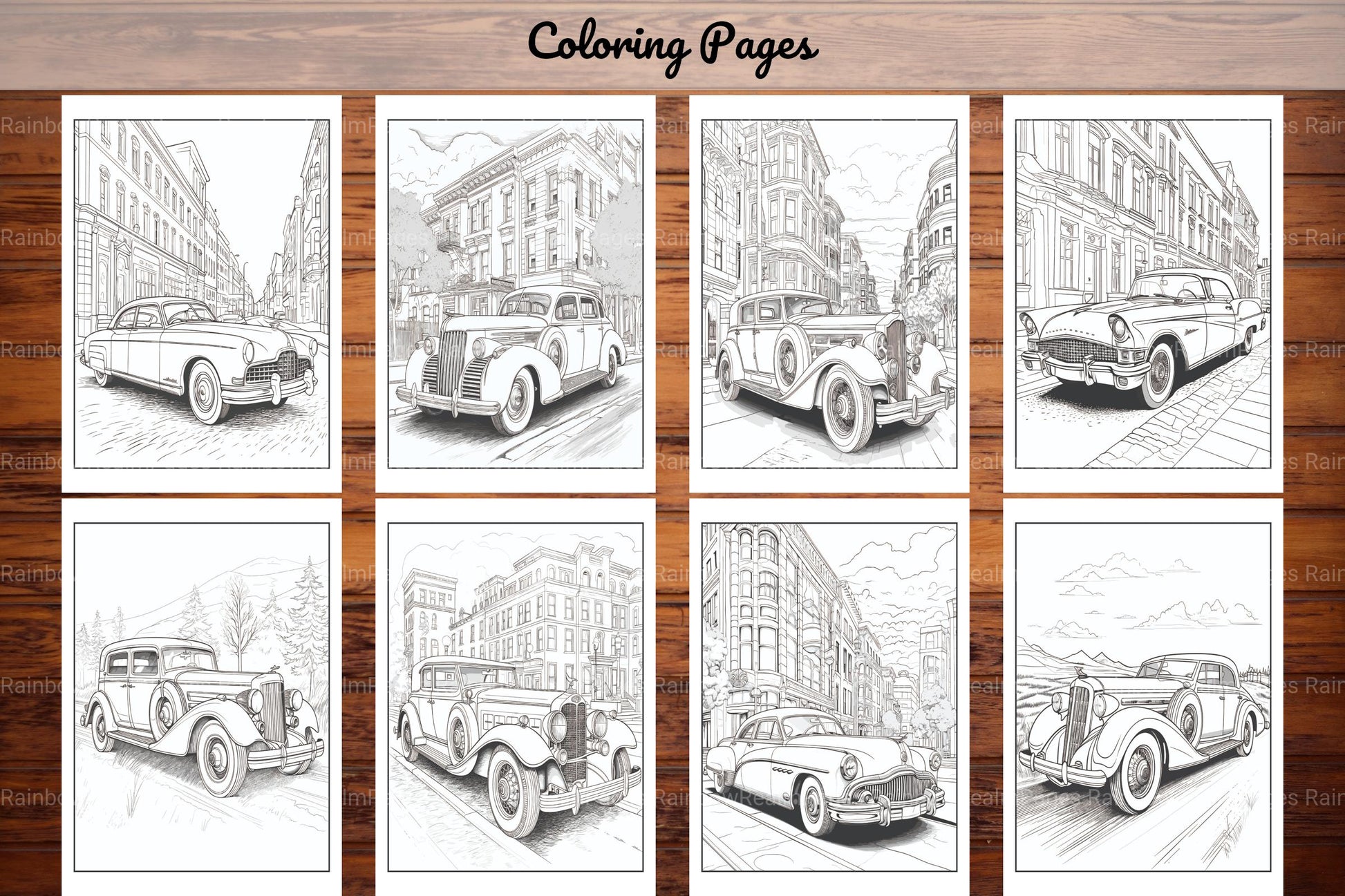 Classic Cars Coloring Book - CraftNest - Digital Crafting and Art