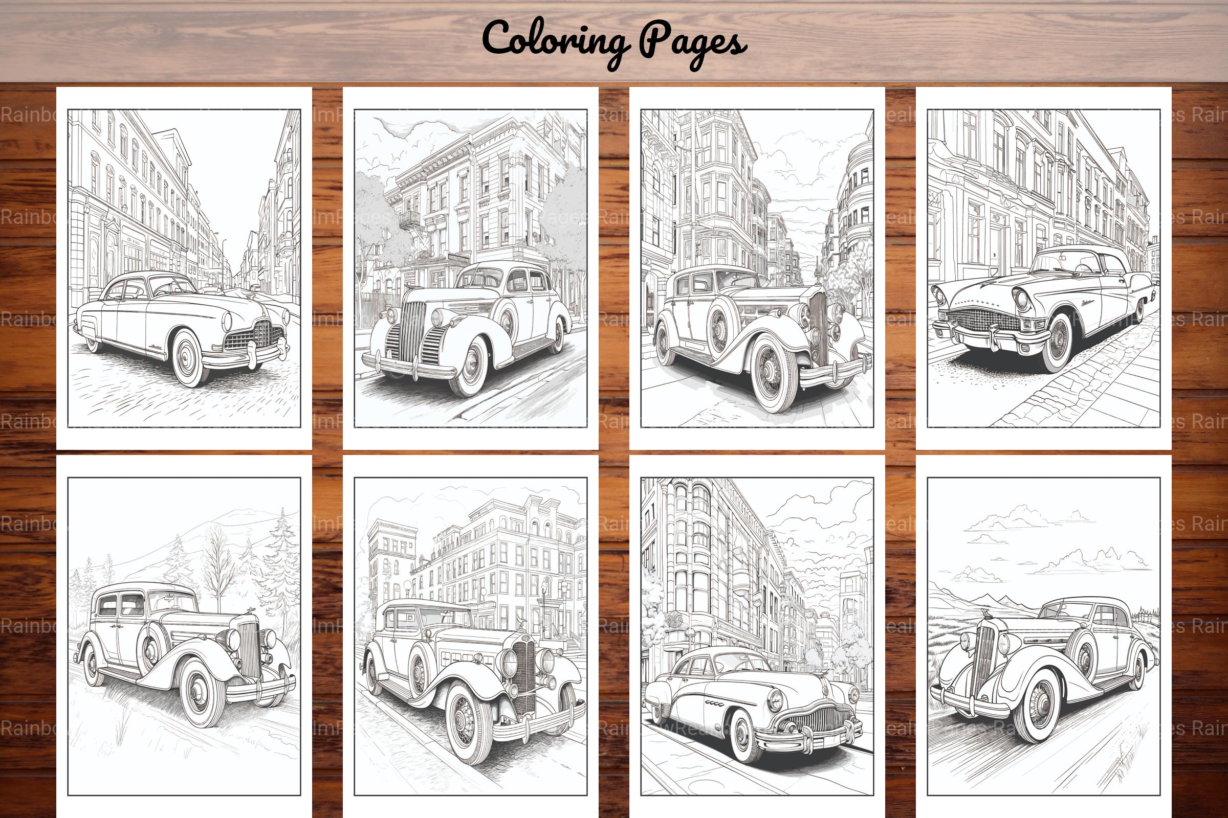 Classic Cars Coloring Book - CraftNest - Digital Crafting and Art