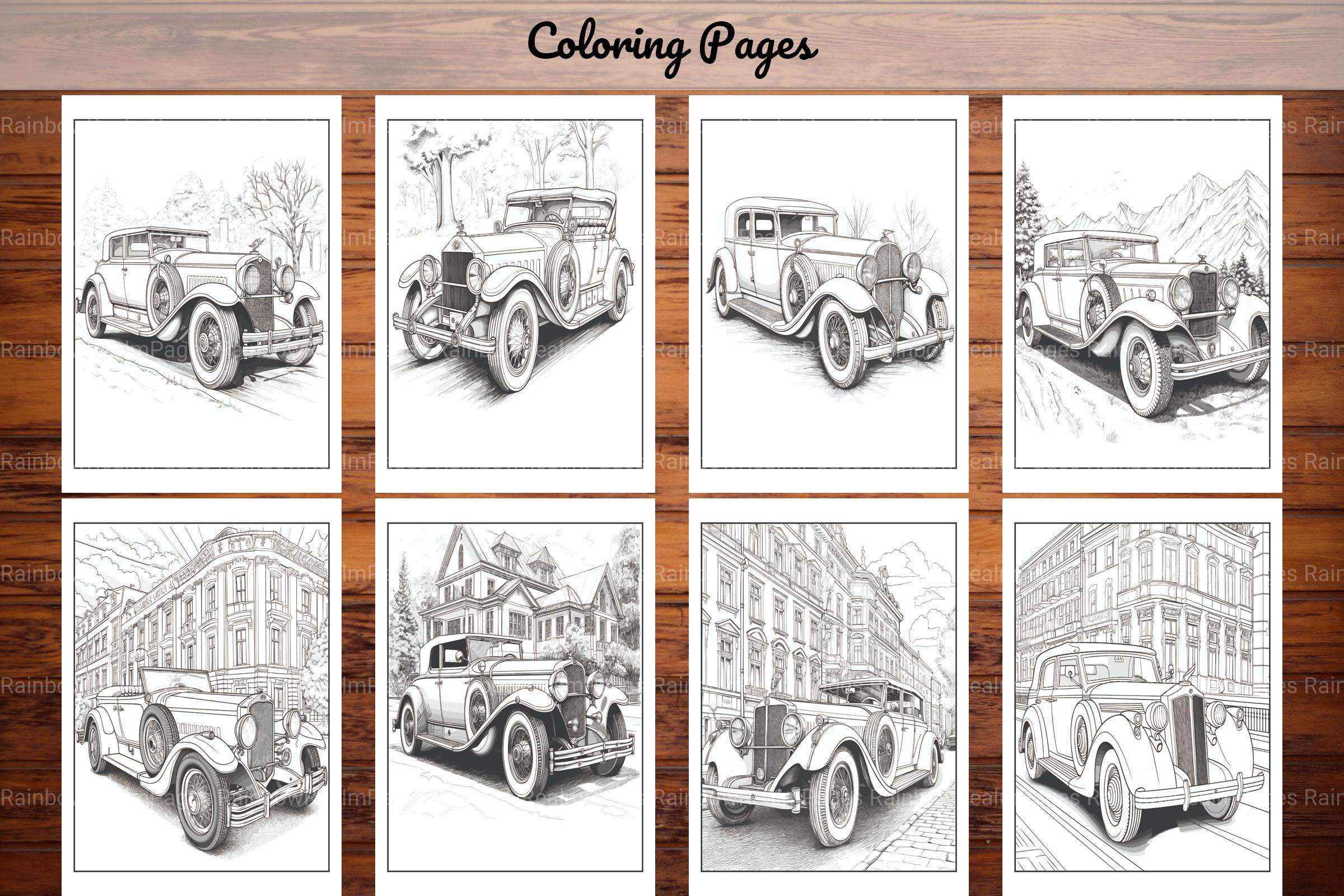 Classic Cars Coloring Book - CraftNest - Digital Crafting and Art