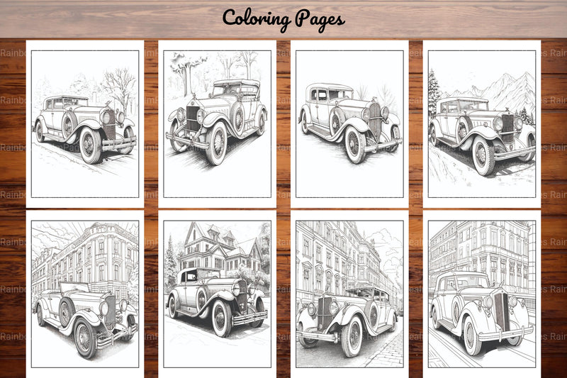 Classic Cars Coloring Book - CraftNest - Digital Crafting and Art