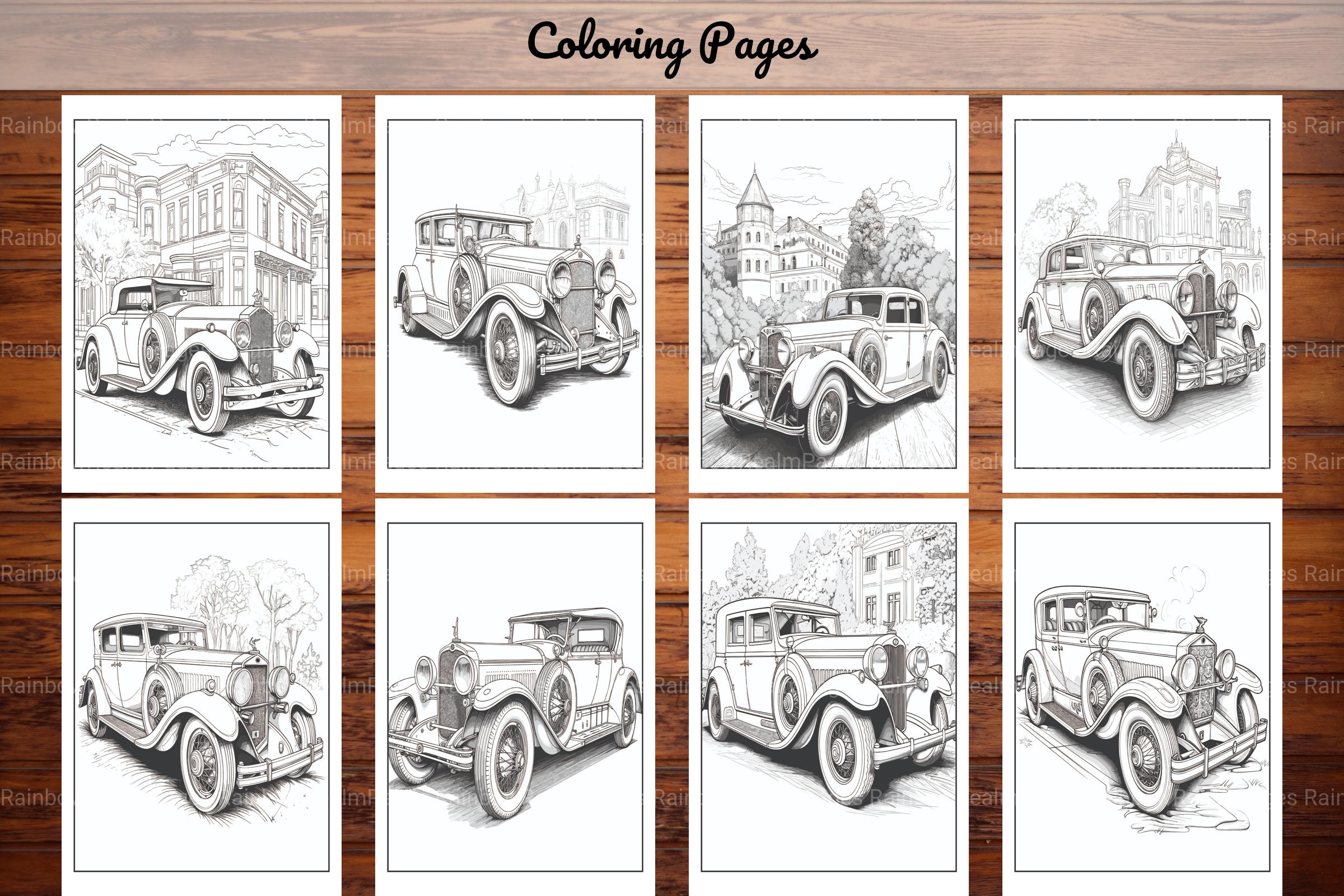Classic Cars Coloring Book - CraftNest - Digital Crafting and Art