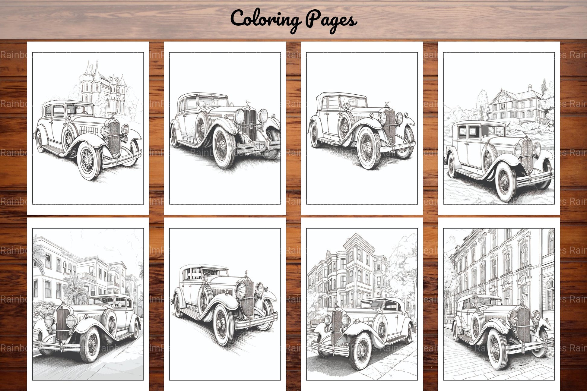 Classic Cars Coloring Book - CraftNest - Digital Crafting and Art