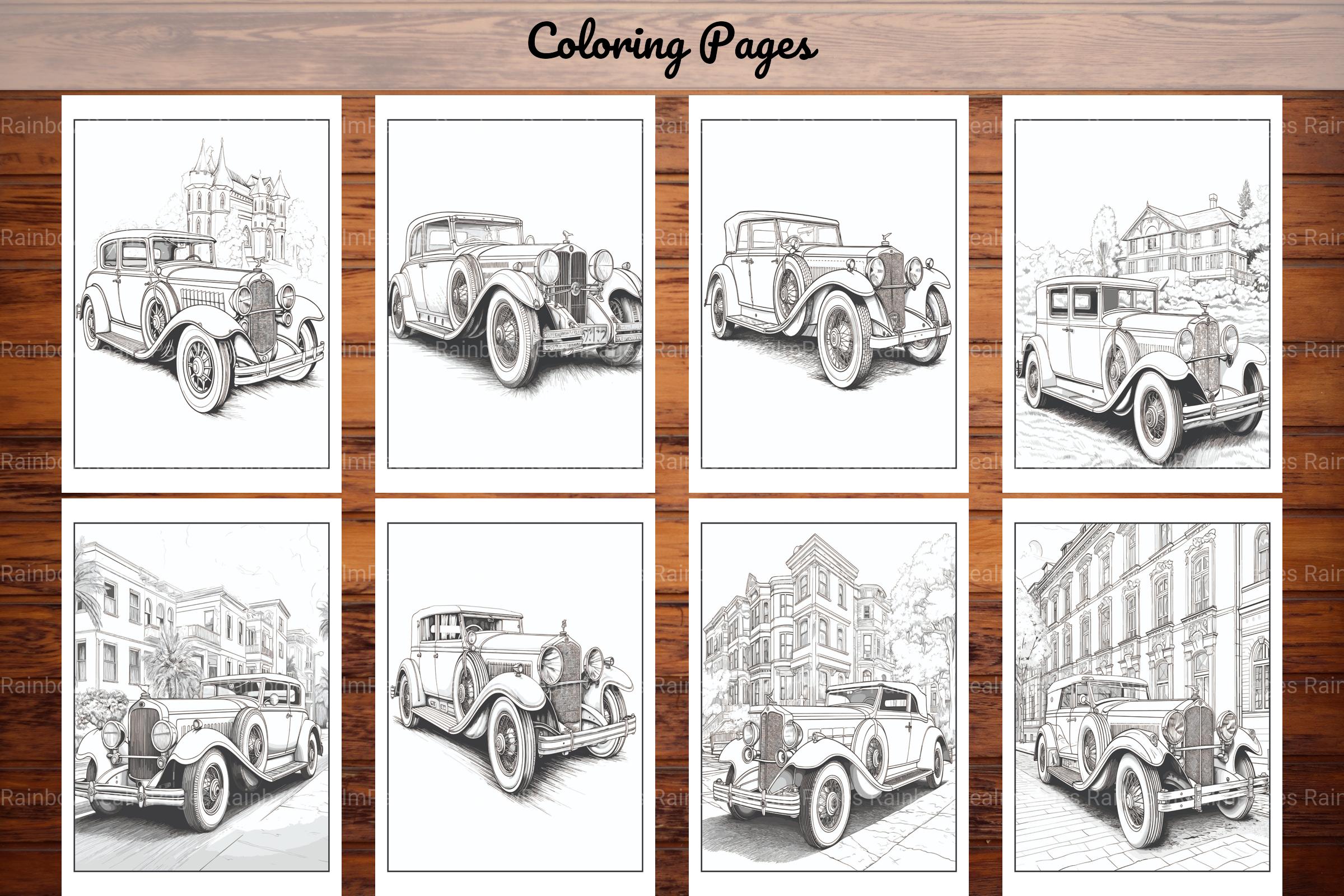 Classic Cars Coloring Book - CraftNest - Digital Crafting and Art