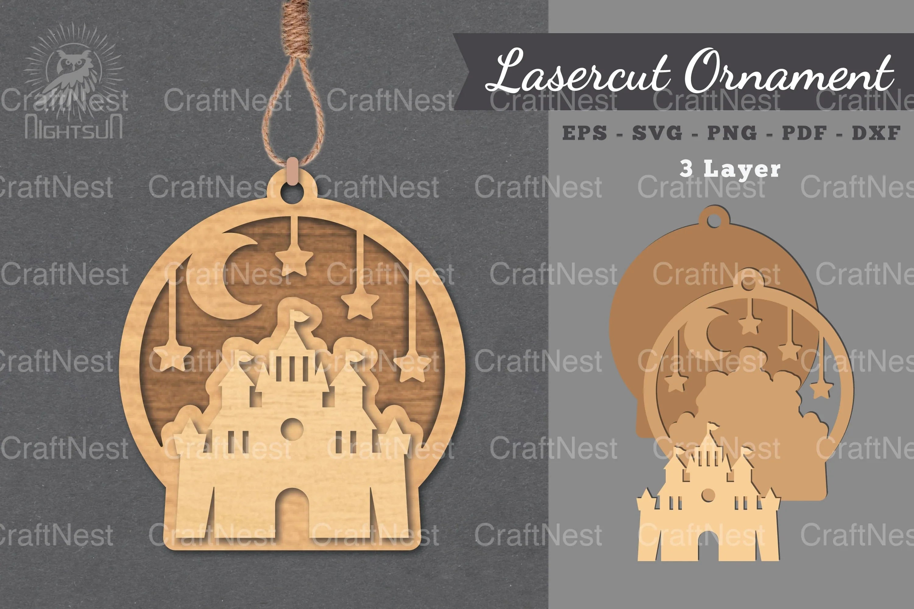 Castle Laser Cut Ornament Clipart Bundle - CraftNest - Digital Crafting and Art