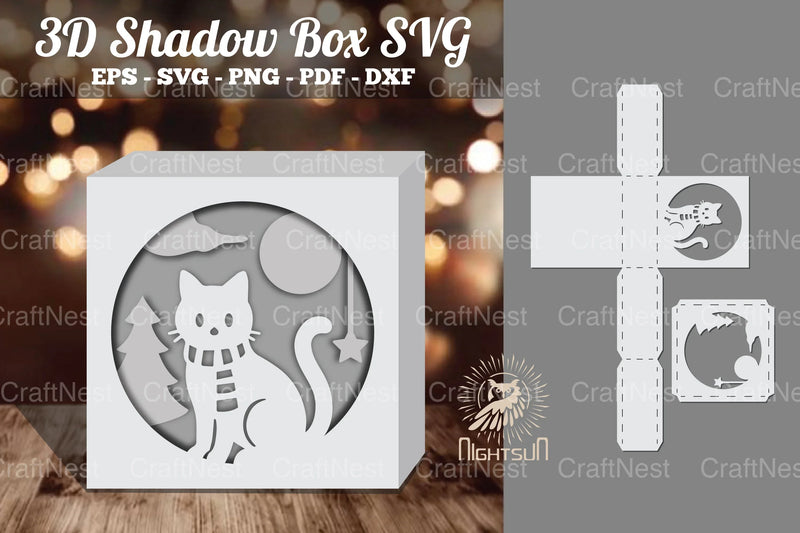 Cat 3D Papercut Shadow Box Clipart Bundle - CraftNest - Digital Crafting and Art