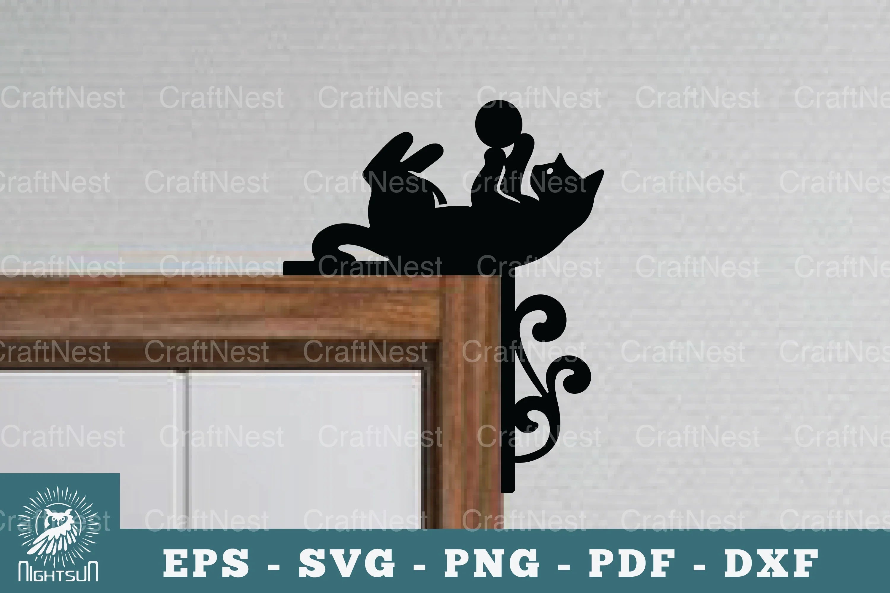 Cat Door Corner Lasercut SVG Bundle - CraftNest - Digital Crafting and Art