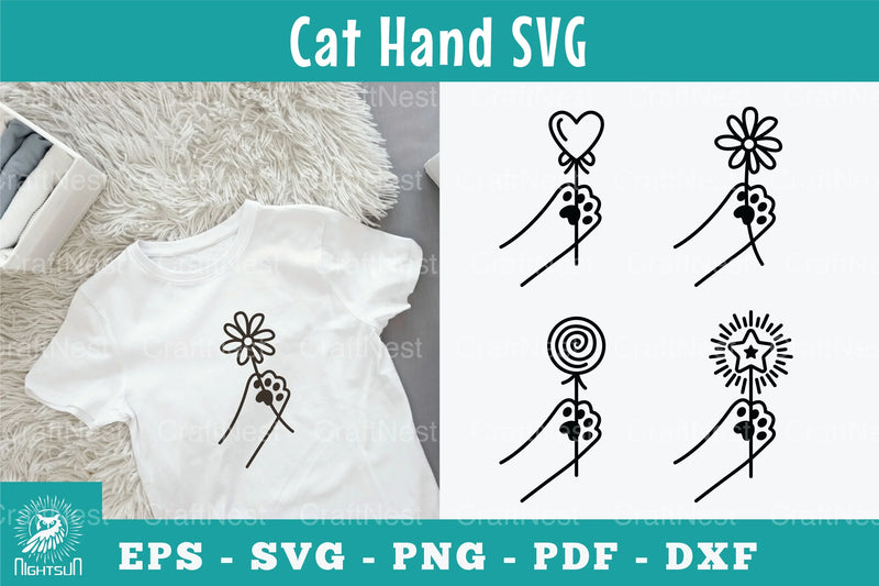 Cat Paw Silhouette Clipart Bundle - CraftNest - Digital Crafting and Art