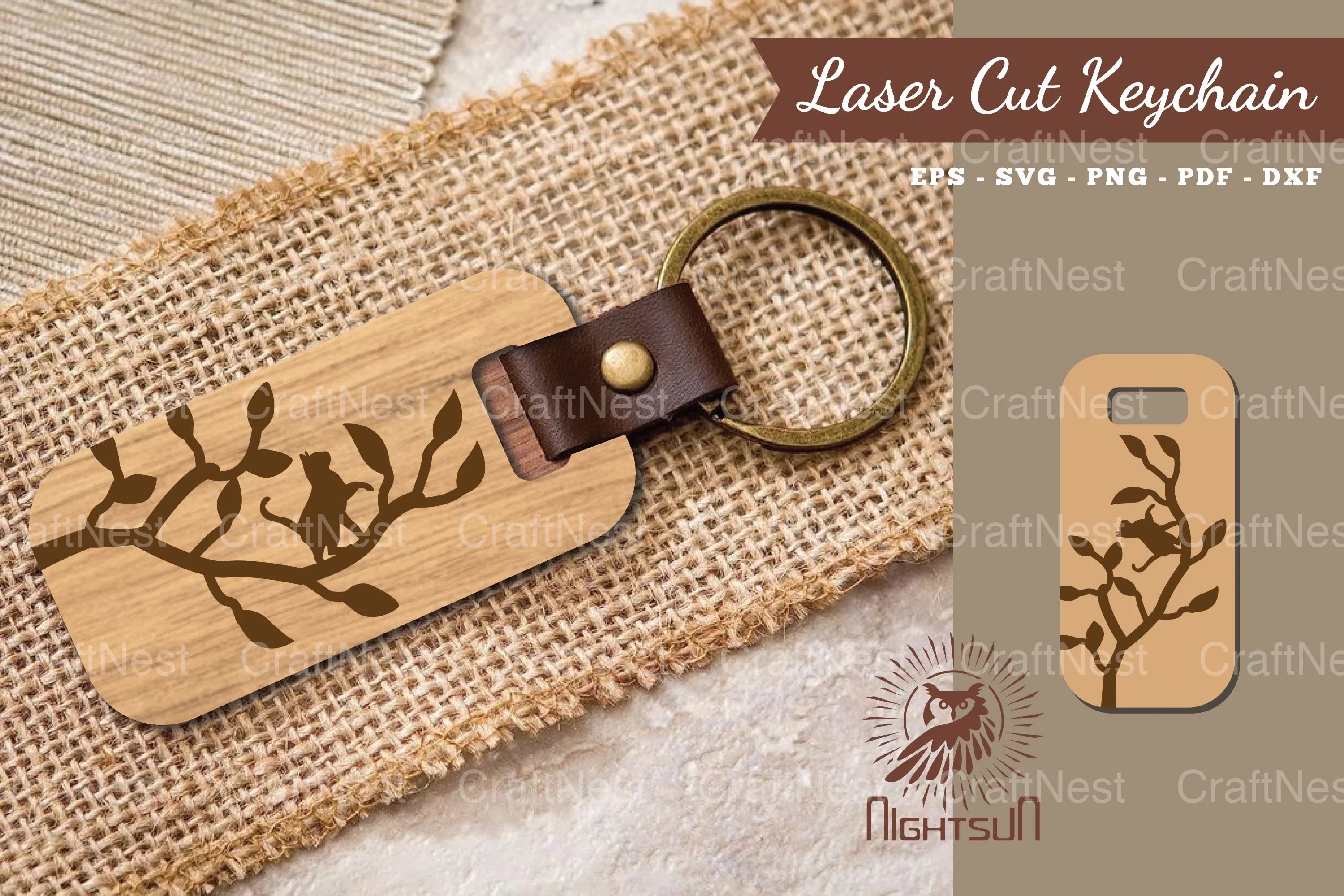 Cat Laser Cut Keychain SVG Bundle - CraftNest - Digital Crafting and Art