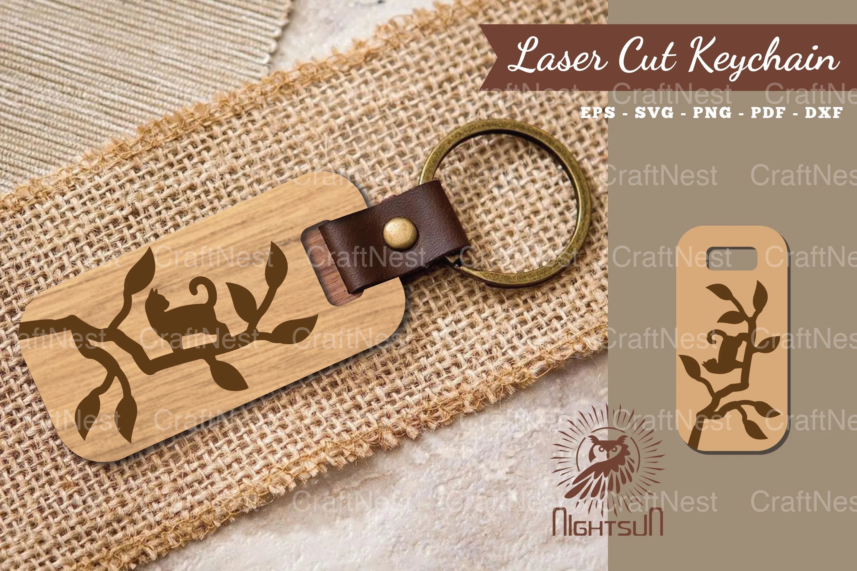 Cat Laser Cut Keychain SVG Bundle - CraftNest - Digital Crafting and Art