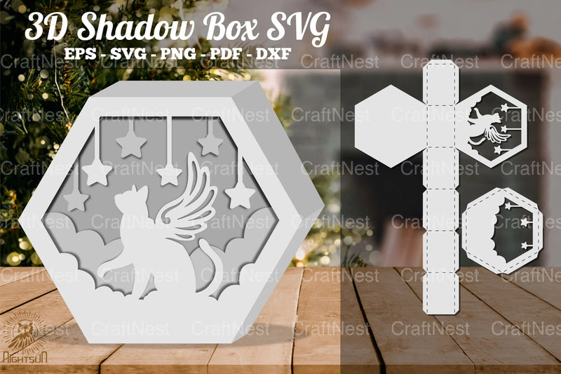 Cat Memorial 3D Shadow Box Clipart Bundle - CraftNest - Digital Crafting and Art