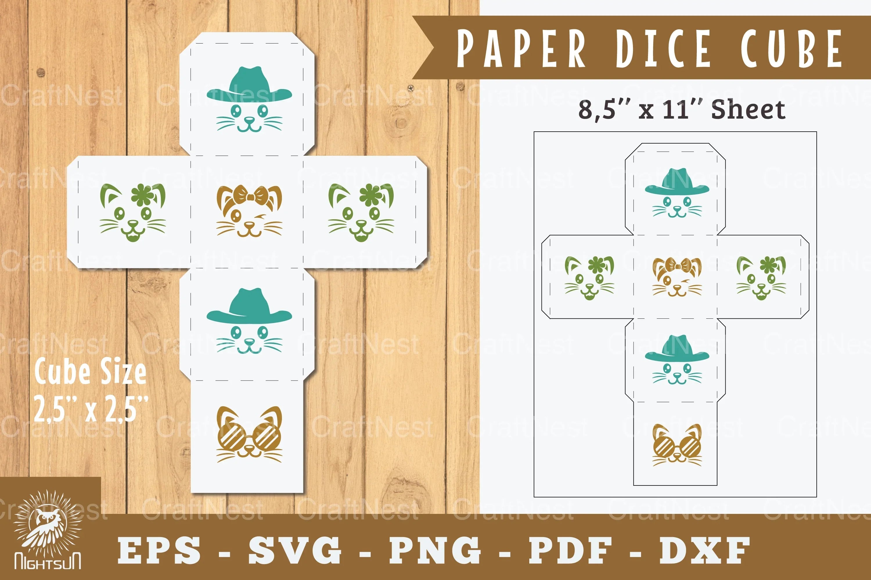 Cat Paper Dice Cube Printable Clipart Bundle - CraftNest - Digital Crafting and Art