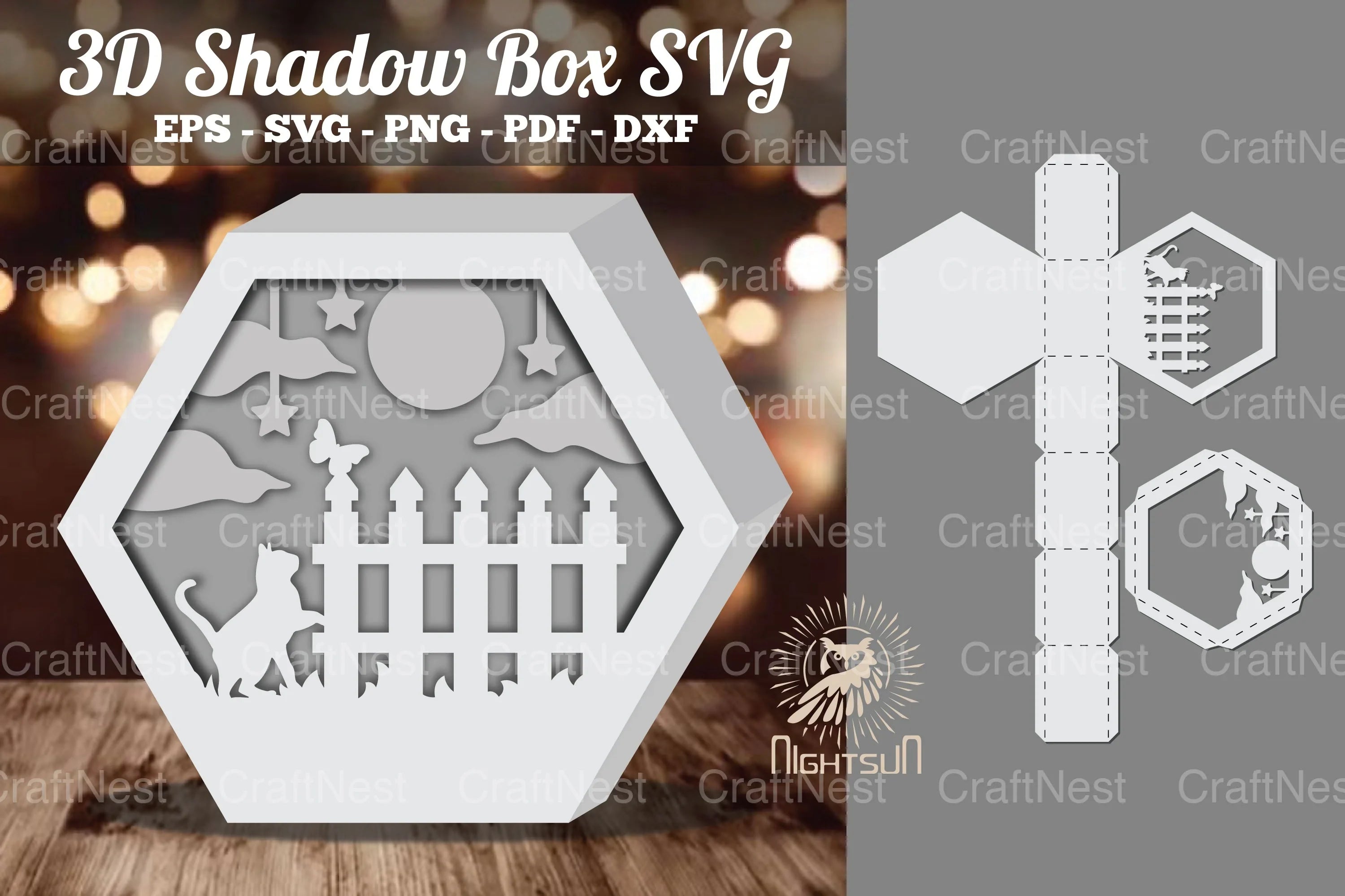 Cat Papercut 3D Shadow Box SVG Bundle - CraftNest - Digital Crafting and Art