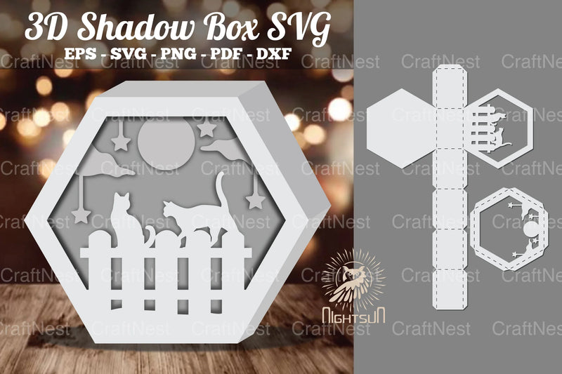 Cat Papercut 3D Shadow Box SVG Bundle - CraftNest - Digital Crafting and Art