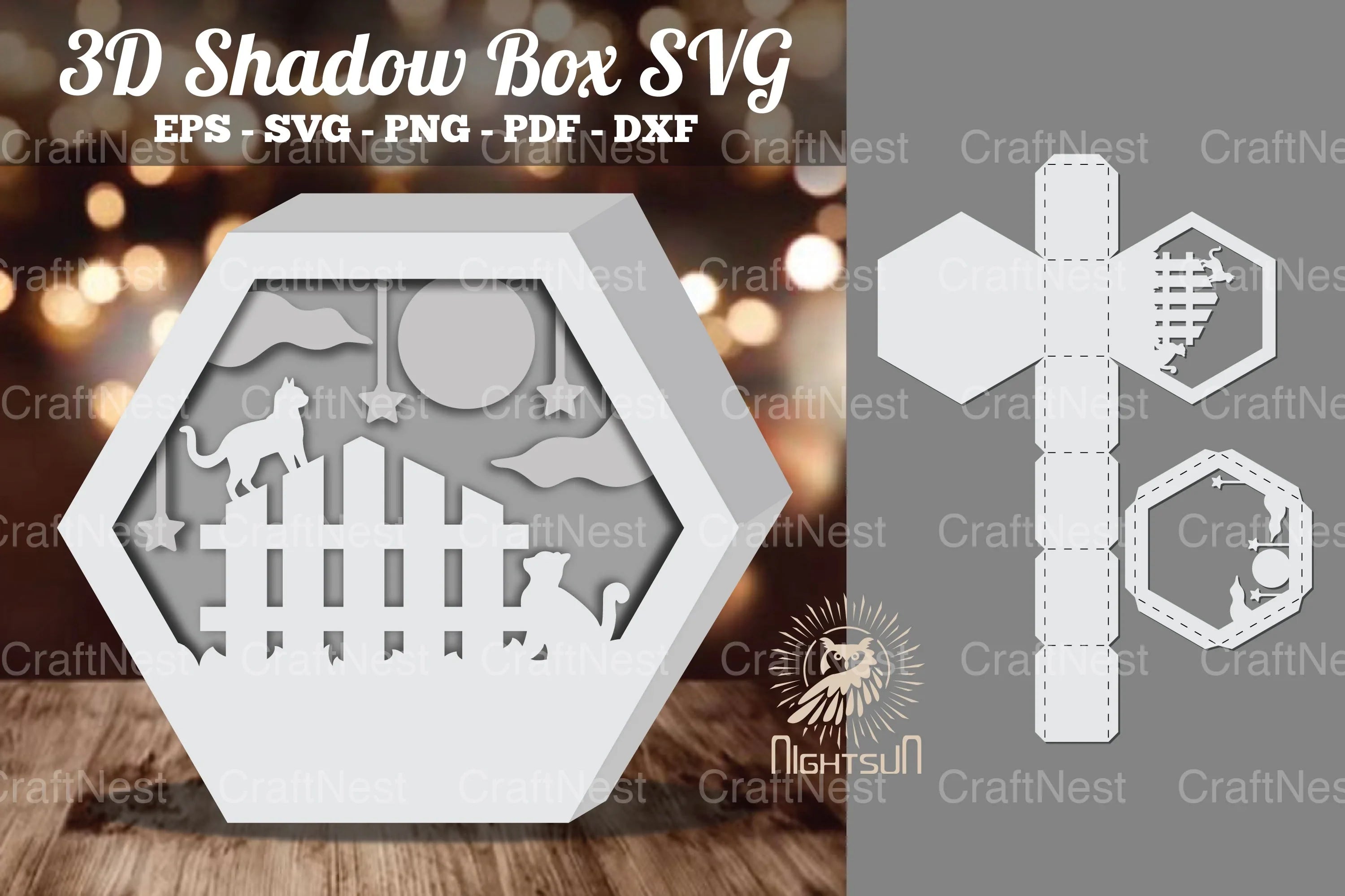 Cat Papercut 3D Shadow Box SVG Bundle - CraftNest - Digital Crafting and Art
