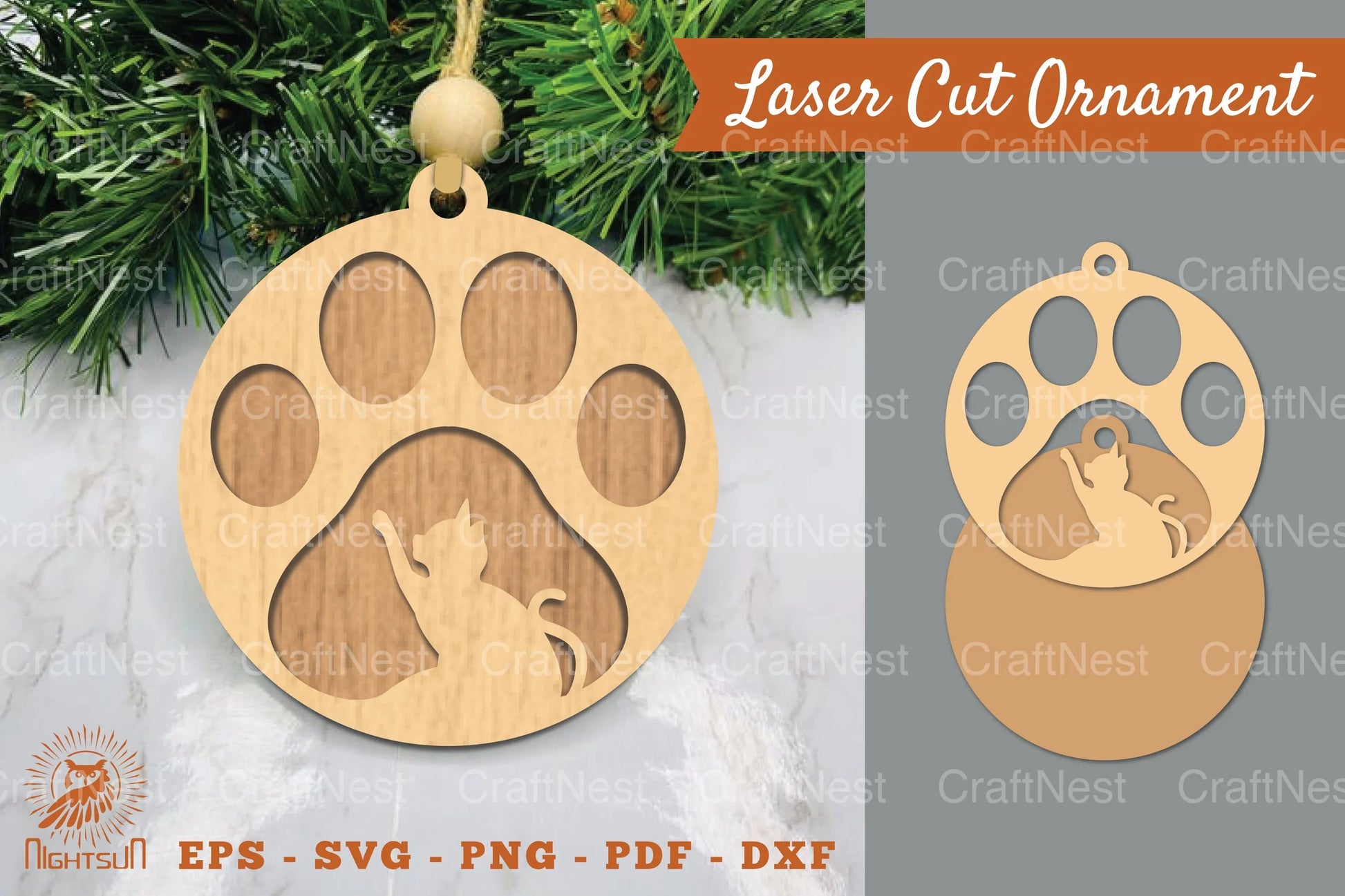 Cat Paw Laser Cut Ornament Clipart Bundle - CraftNest - Digital Crafting and Art