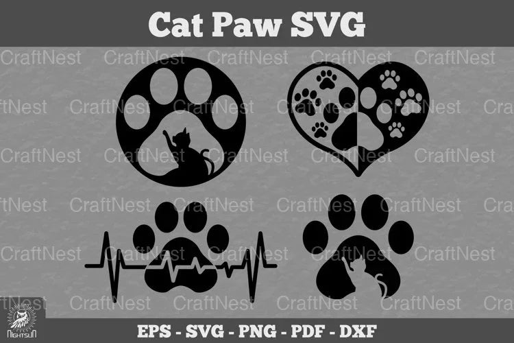 Cat Paw SVG Bundle - CraftNest - Digital Crafting and Art