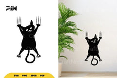 Cat Silhouette Scratching Wall SVG Bundle - CraftNest - Digital Crafting and Art