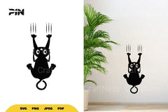 Cat Silhouette Scratching Wall SVG Bundle - CraftNest - Digital Crafting and Art