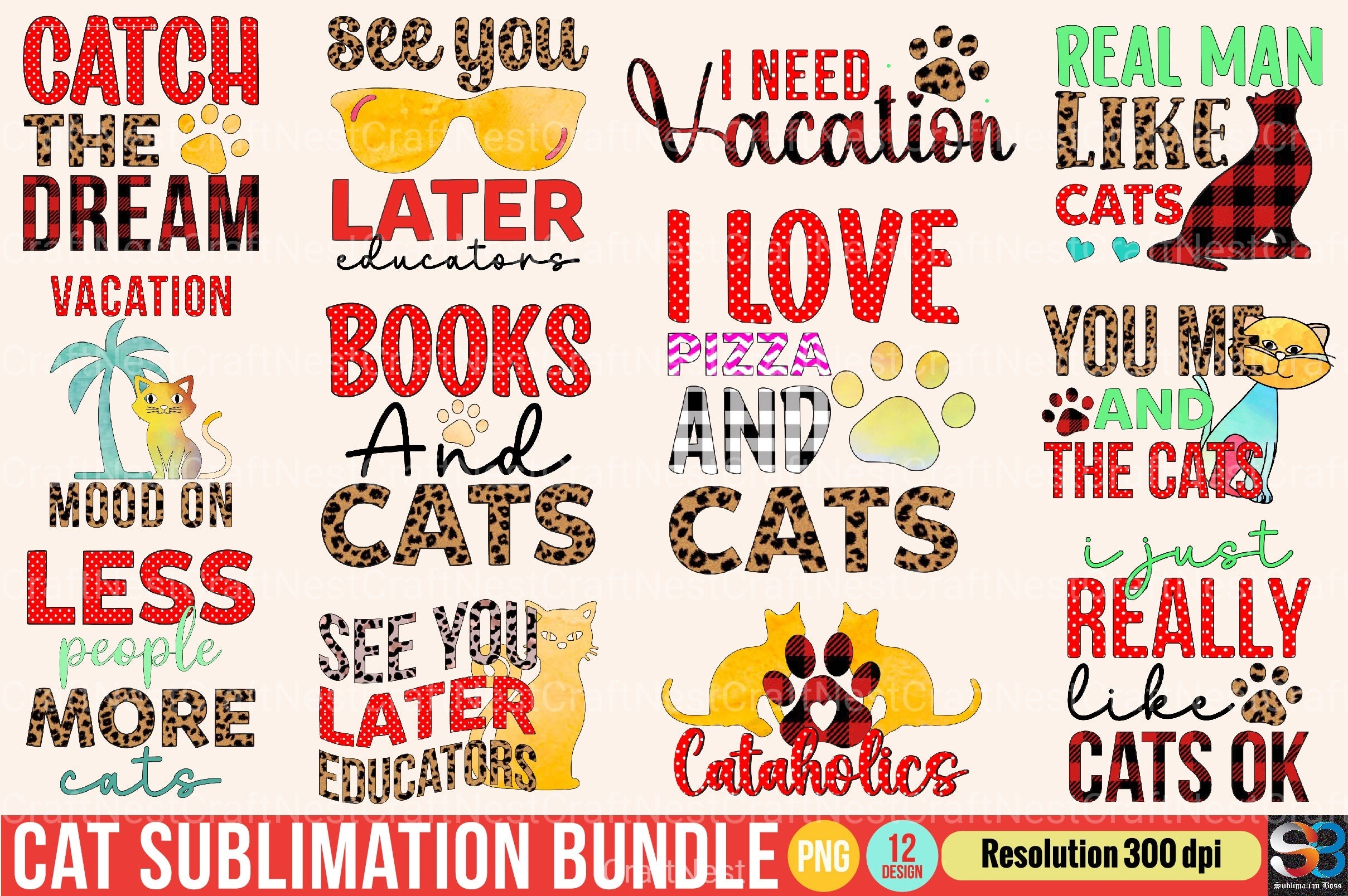 Cat Clipart Bundle 6 - CraftNest - Digital Crafting and Art