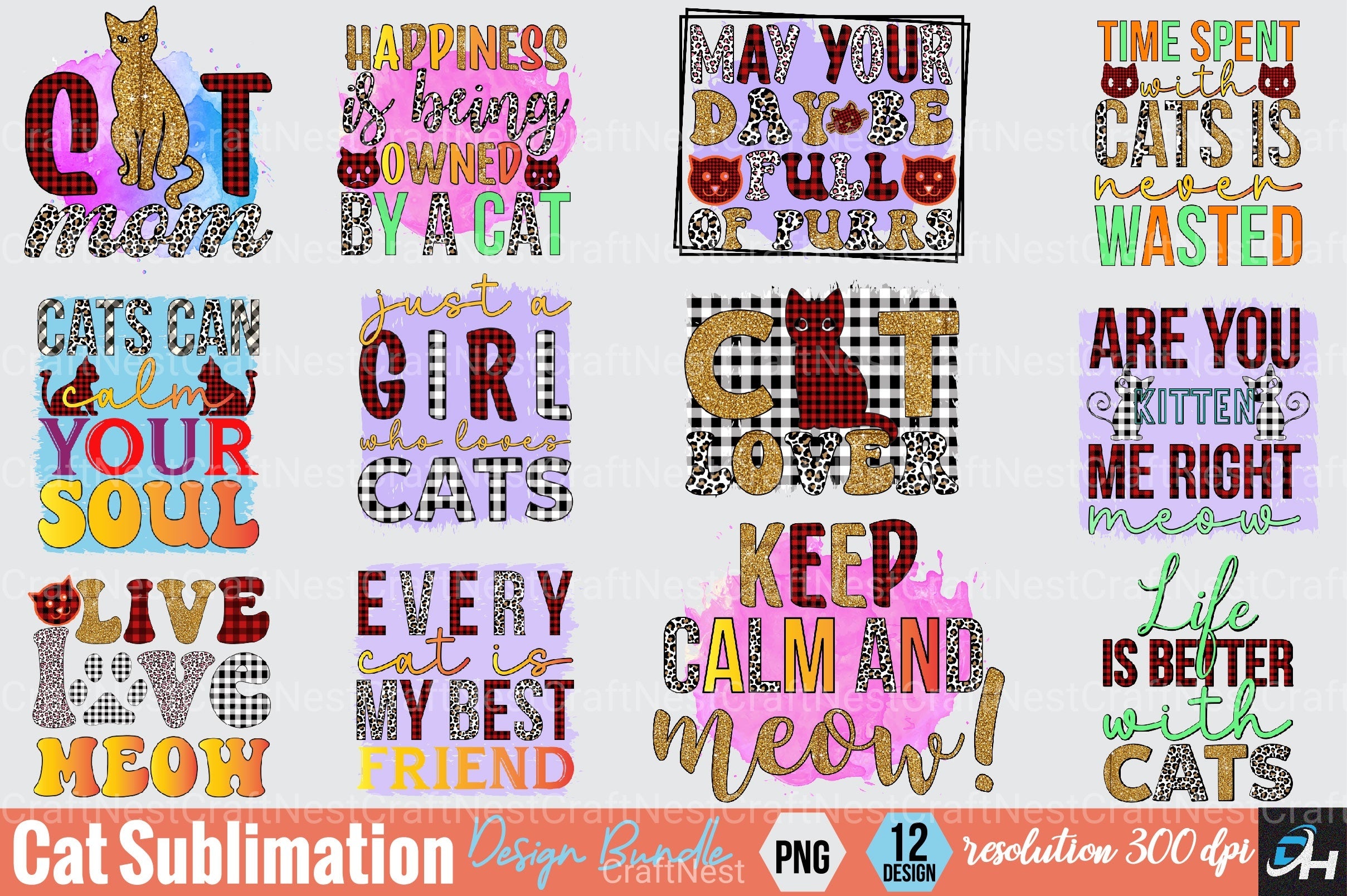 Cat Clipart Bundle 8 - CraftNest - Digital Crafting and Art