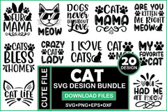 Cat SVG Bundle 3 - CraftNest - Digital Crafting and Art