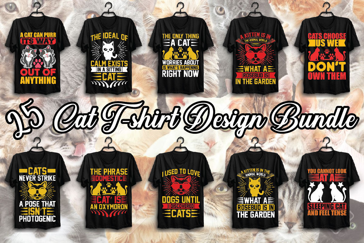 Cat T Shirt Bundle 4 - CraftNest - Digital Crafting and Art