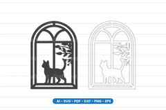 Cat Window Scene Laser Cut SVG Bundle - CraftNest - Digital Crafting and Art