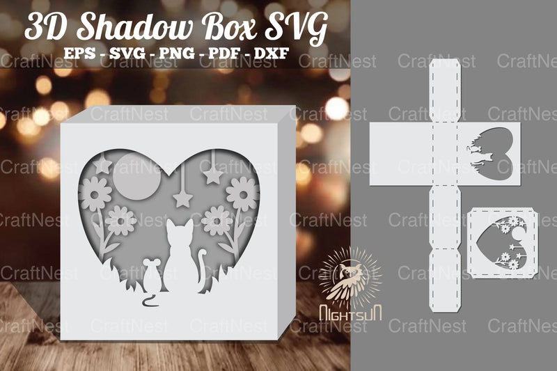 Cat and Mouse 3D Papercut Shadow Box Clipart Bundle - CraftNest - Digital Crafting and Art