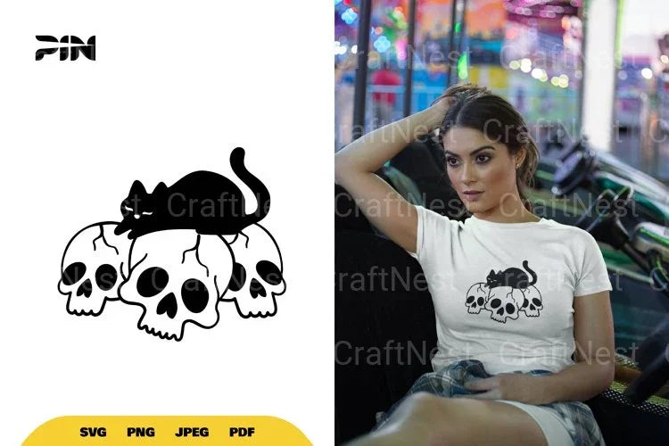Cat and Skull Halloween SVG Bundle - CraftNest - Digital Crafting and Art