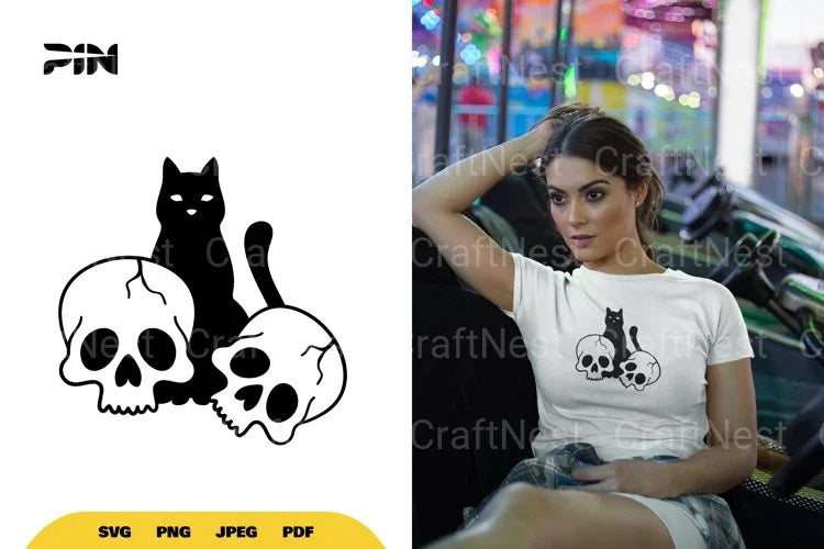 Cat and Skull Halloween SVG Bundle - CraftNest - Digital Crafting and Art