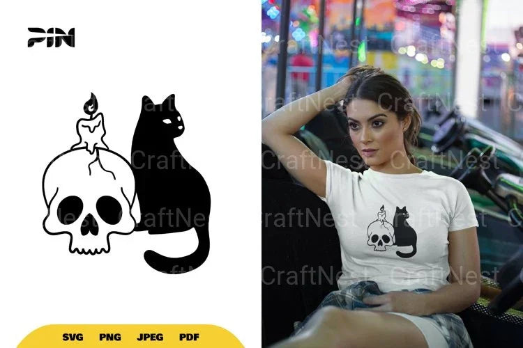 Cat and Skull Halloween SVG Bundle - CraftNest - Digital Crafting and Art