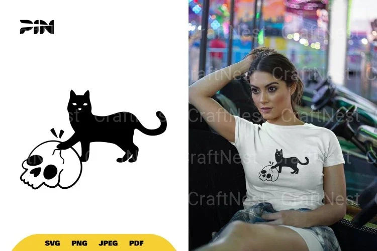 Cat and Skull Halloween SVG Bundle - CraftNest - Digital Crafting and Art