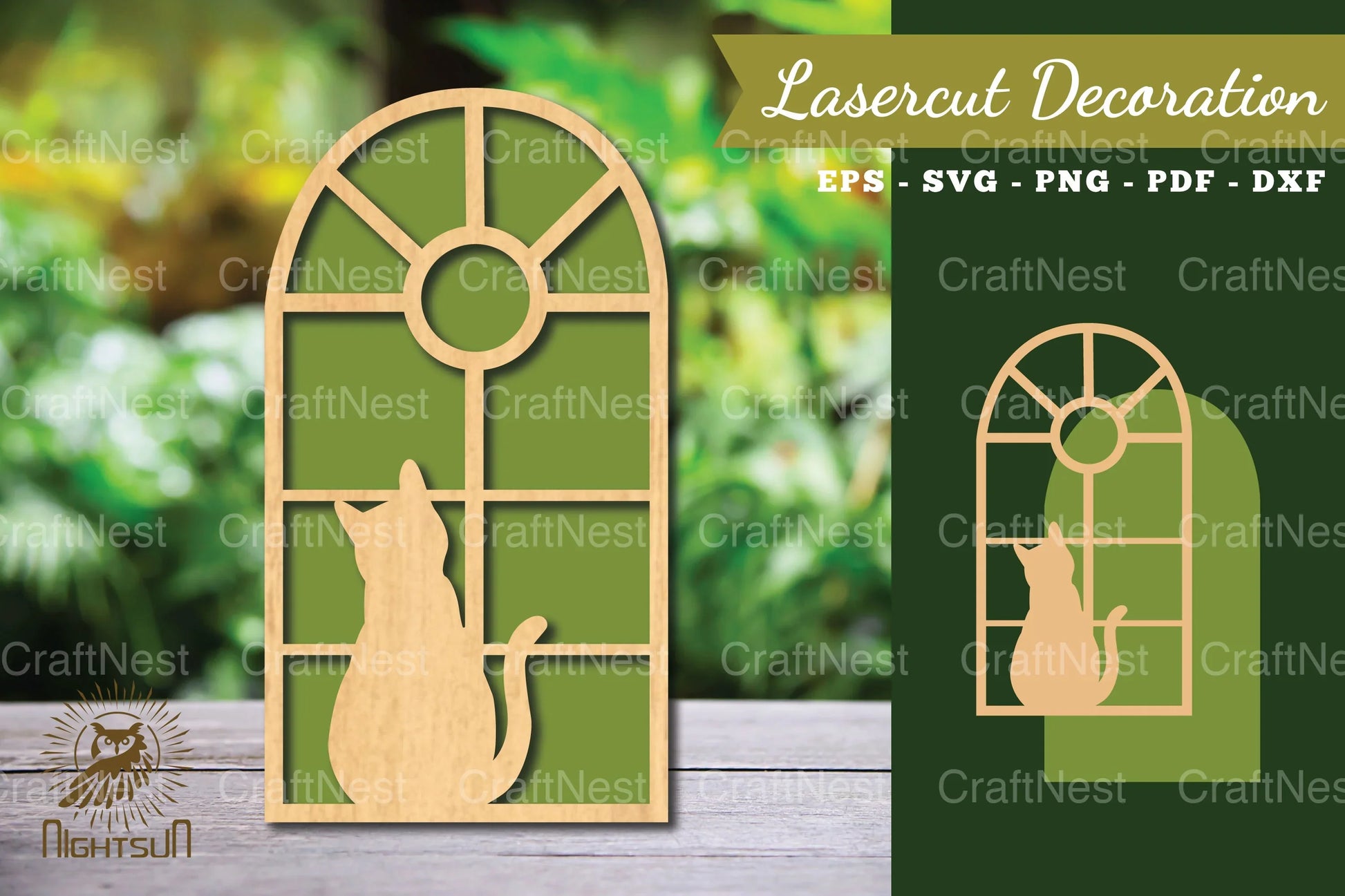 Cat in the Window Laser Cut Decoration Clipart Bundle - CraftNest - Digital Crafting and Art