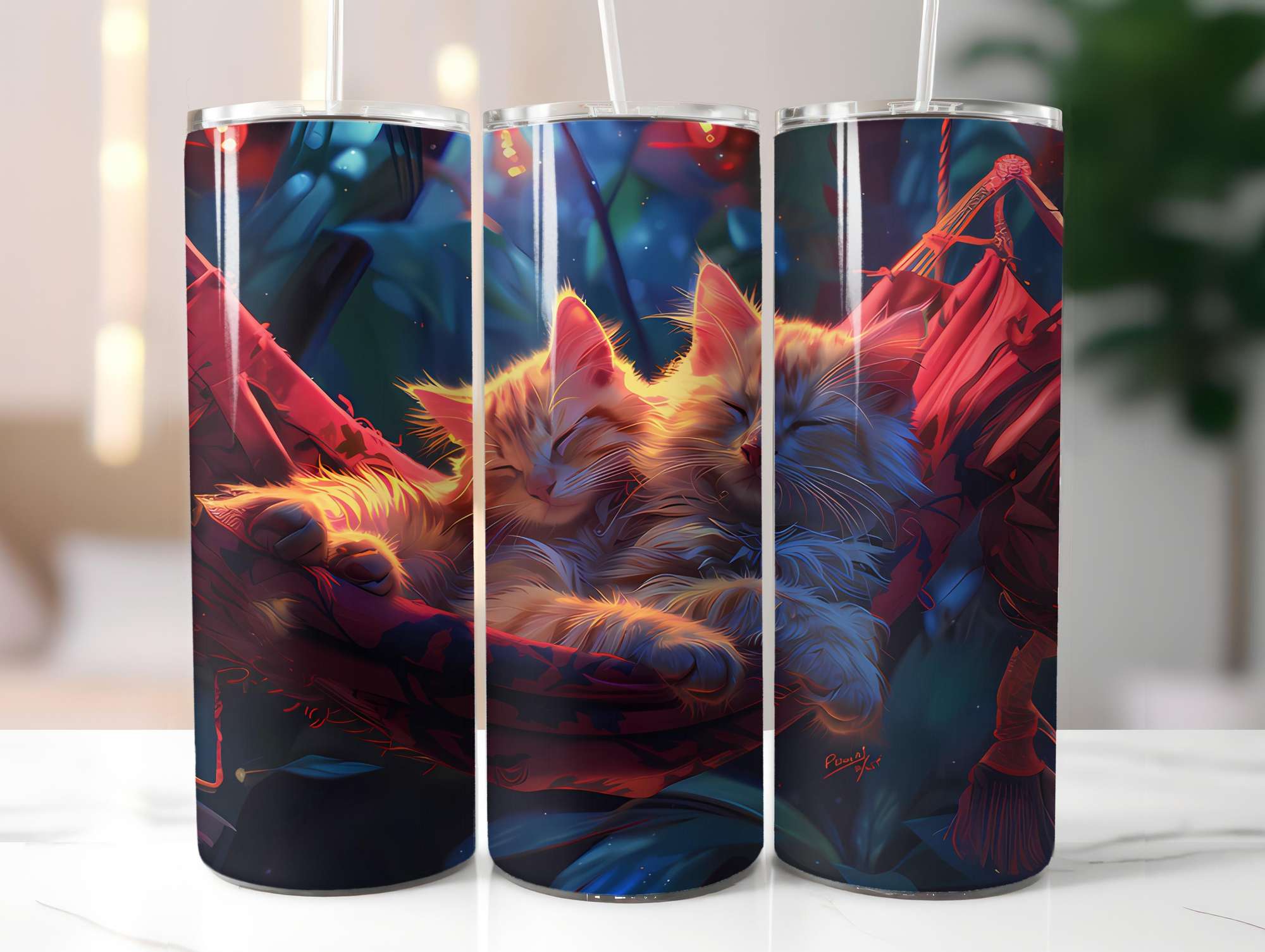 Cats Summer 2 Tumbler Wrap - CraftNest - Digital Crafting and Art