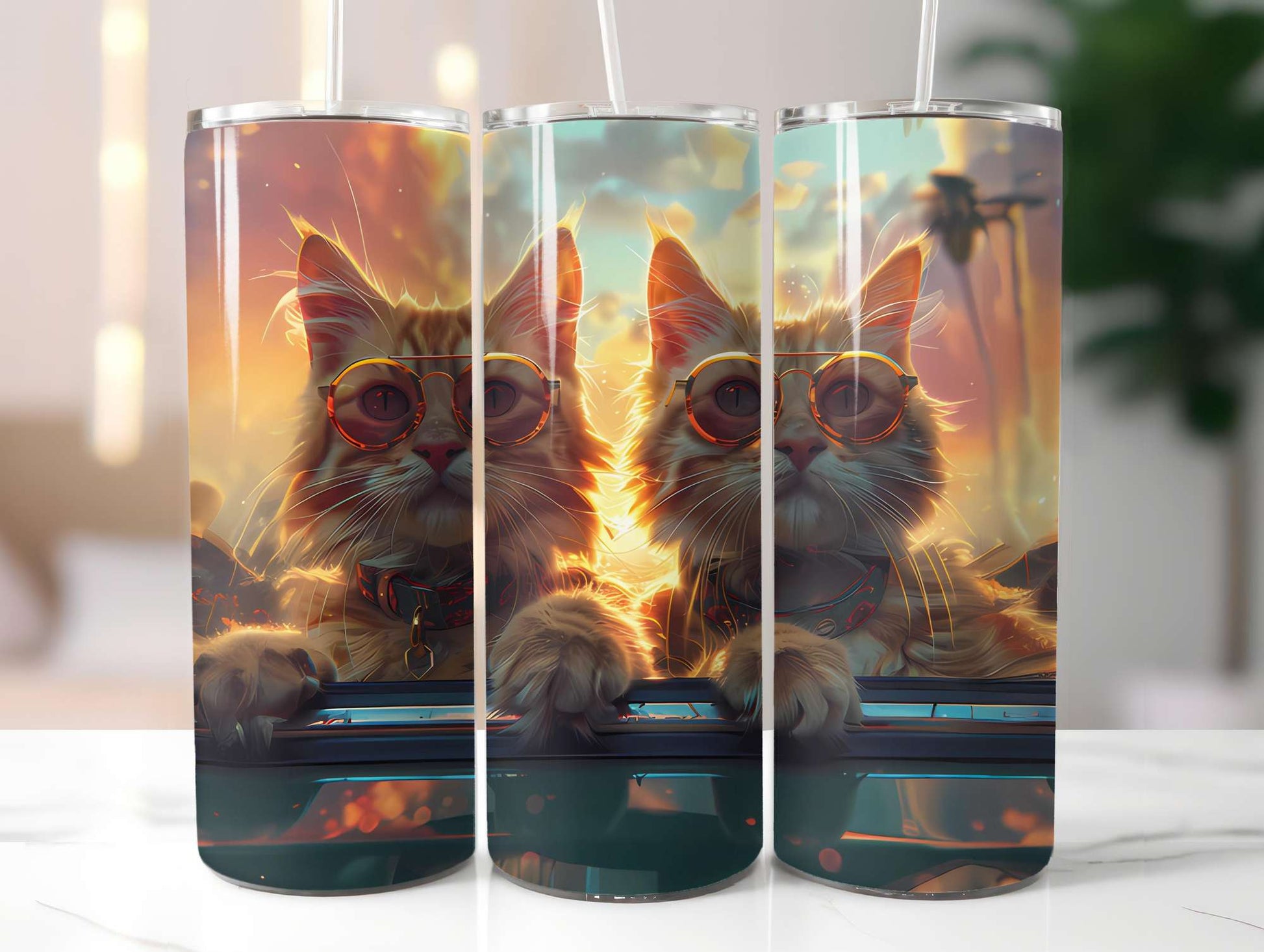 Cats Summer 3 Tumbler Wrap - CraftNest - Digital Crafting and Art