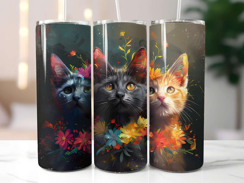 Cats Summer 3 Tumbler Wrap - CraftNest - Digital Crafting and Art