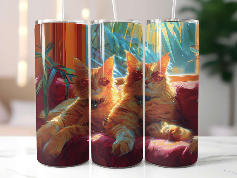 Cats Summer 4 Tumbler Wrap - CraftNest - Digital Crafting and Art