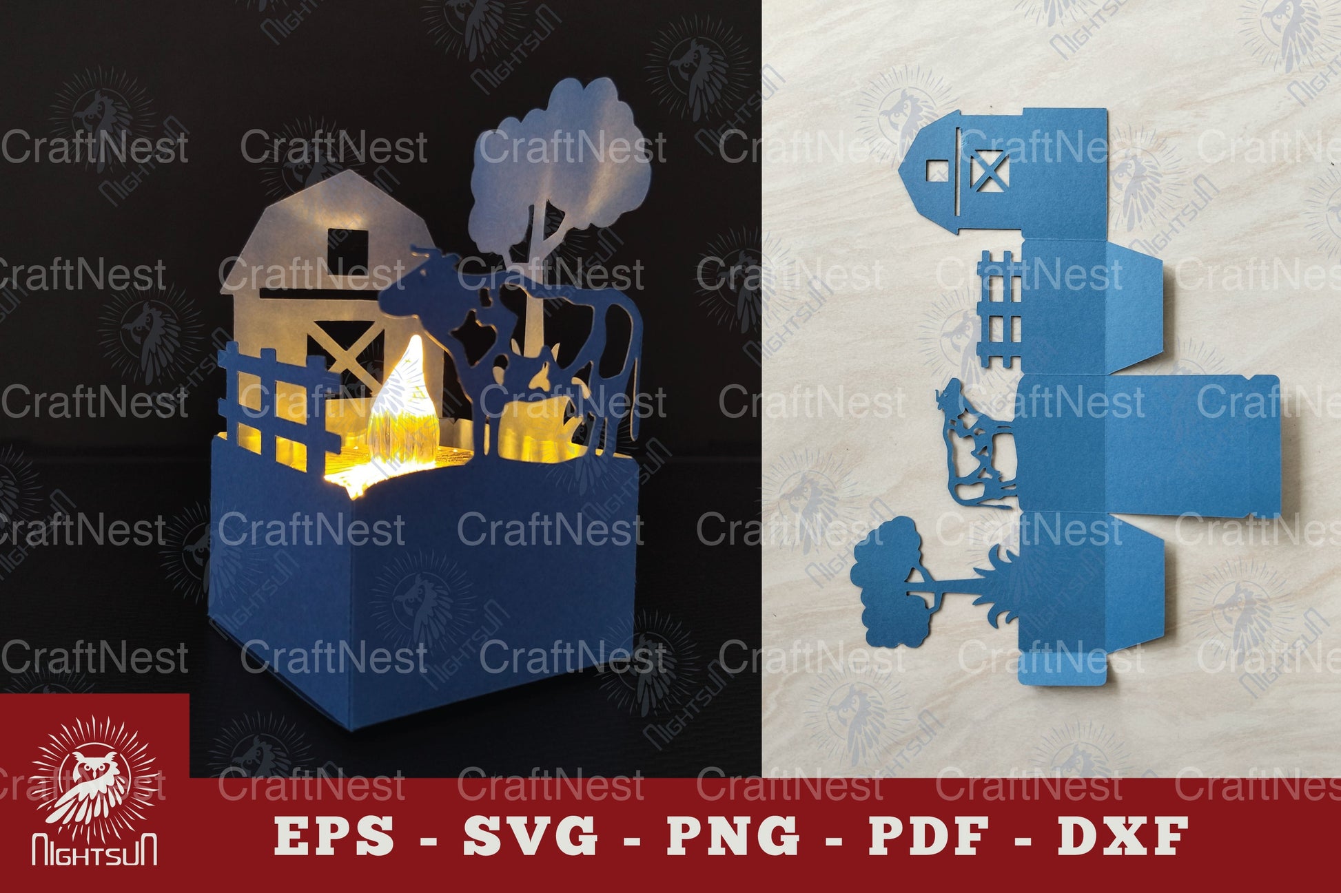 Cattle Farm Papercut Lantern Clipart Bundle - CraftNest - Digital Crafting and Art