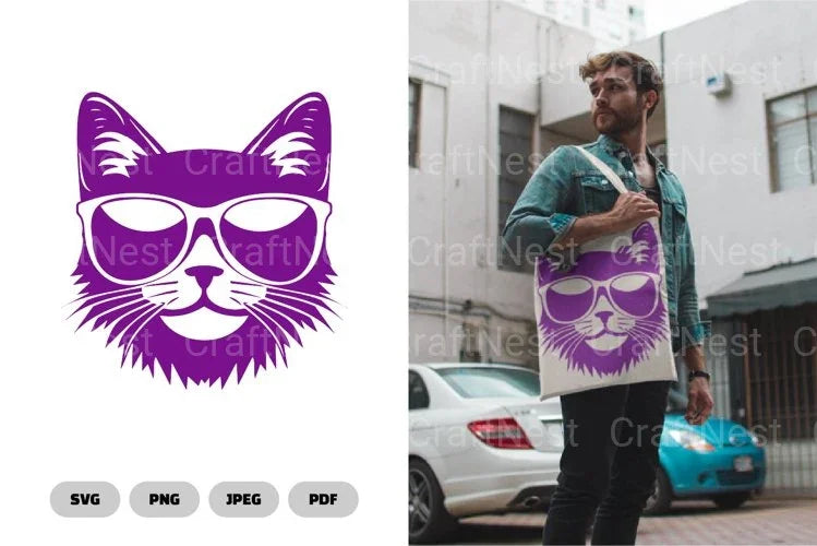 Cat With Sunglasses SVG Bundle - CraftNest - Digital Crafting and Art