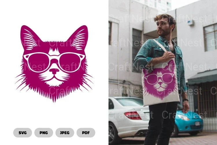 Cat with Sunglasses SVG Bundle - CraftNest - Digital Crafting and Art