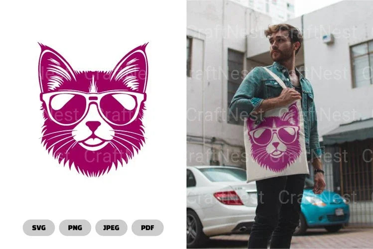 Cat With Sunglasses SVG Bundle - CraftNest - Digital Crafting and Art