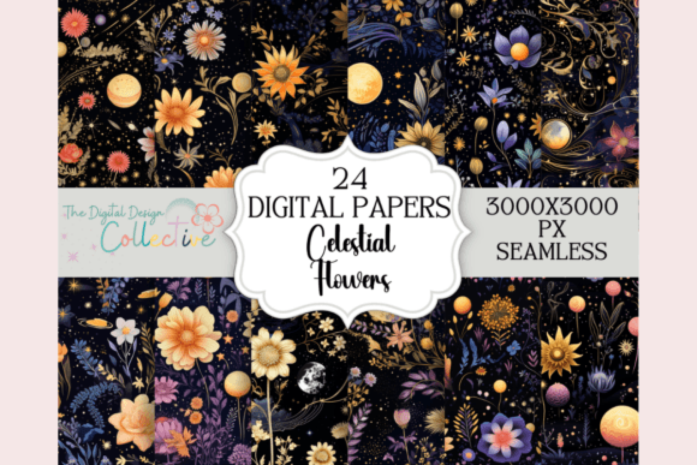 Celestial Boho Garden Floral Patterns