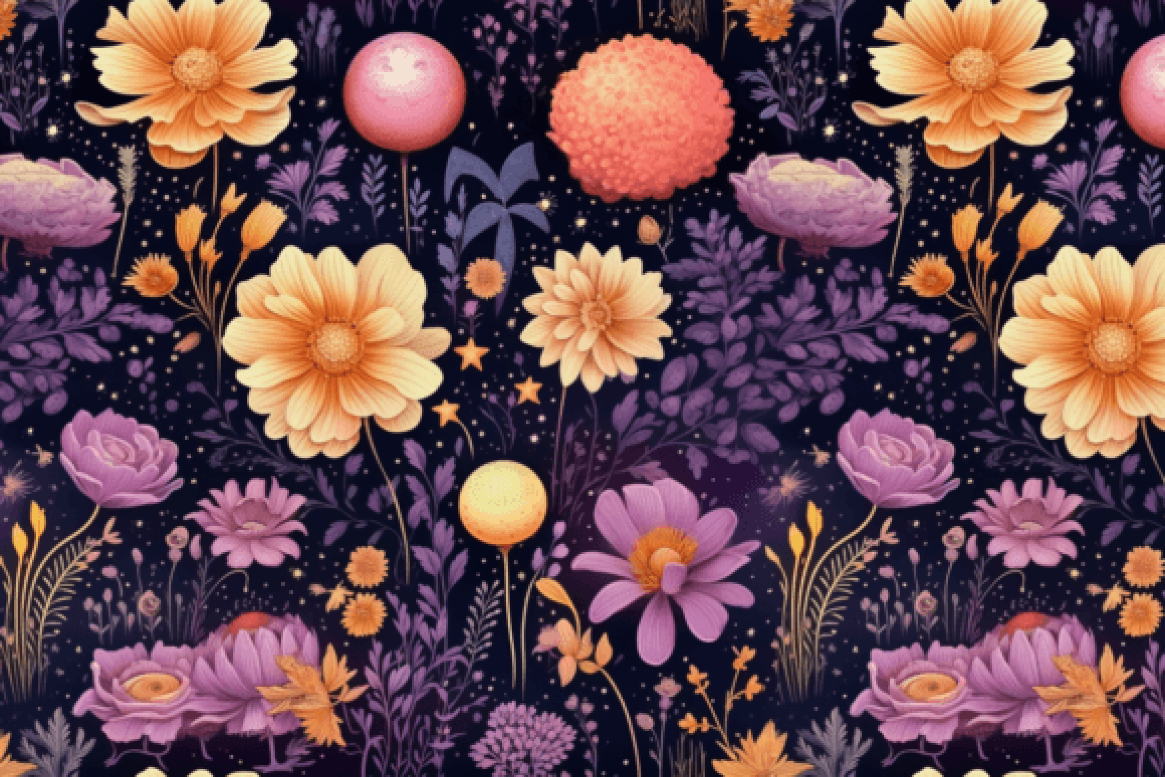 Celestial Boho Garden Floral Patterns