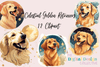 Charming Golden Retriever Moon Theme Clipart Bundle