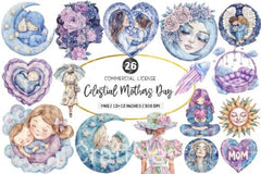Celestial Mother's Day Clipart Bundle - CraftNest - Digital Crafting and Art