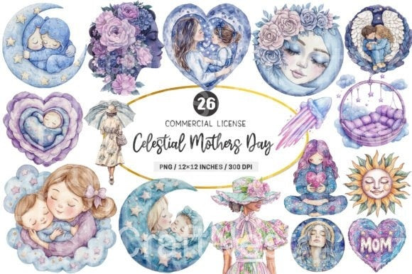 Celestial Mother's Day Clipart Bundle - CraftNest - Digital Crafting and Art