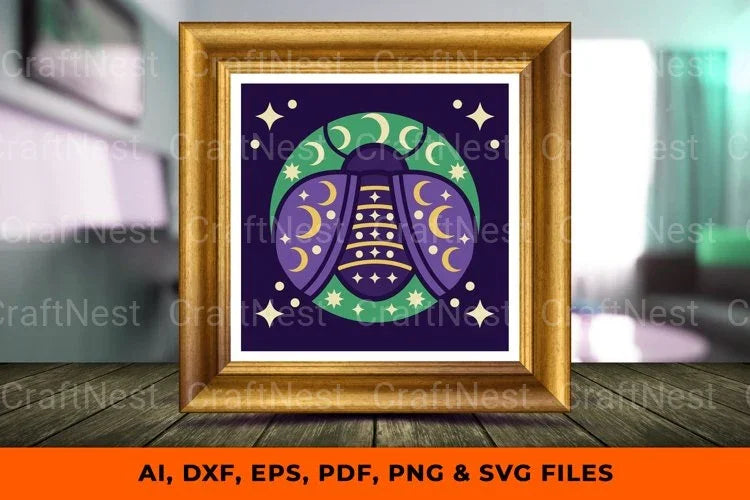 Celestial Ladybug 3D Shadow Box SVG Bundle - CraftNest - Digital Crafting and Art