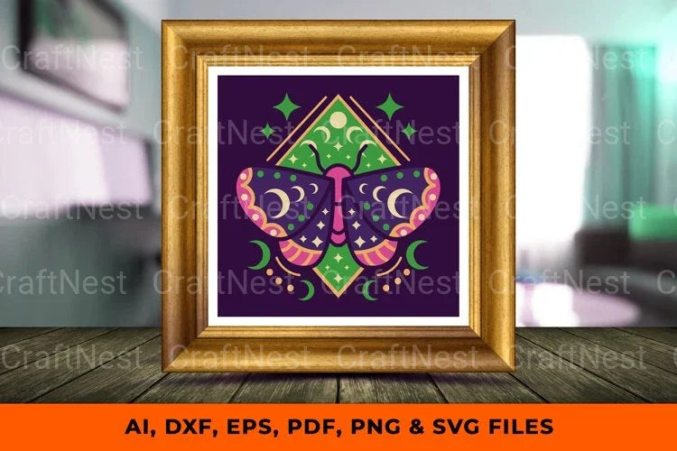 Celestial Moth 3D Shadow Box SVG Bundle - CraftNest - Digital Crafting and Art