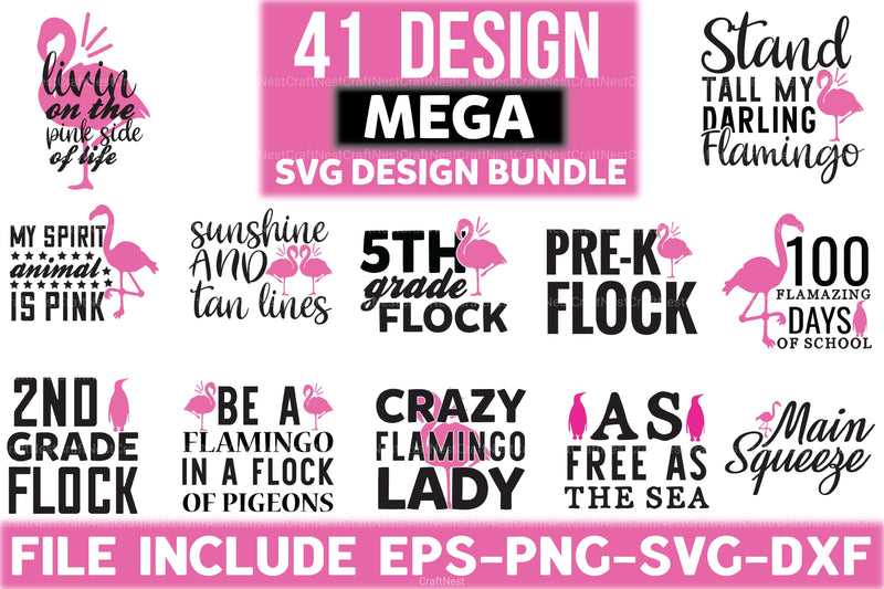 Flamingo Design Bundle - CraftNest - Digital Crafting and Art
